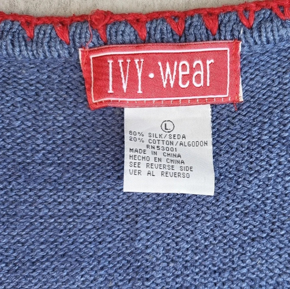 VTG Ivy Wear Navajo Beaded Silk Blend Sweater Vest - Picture 10 of 11